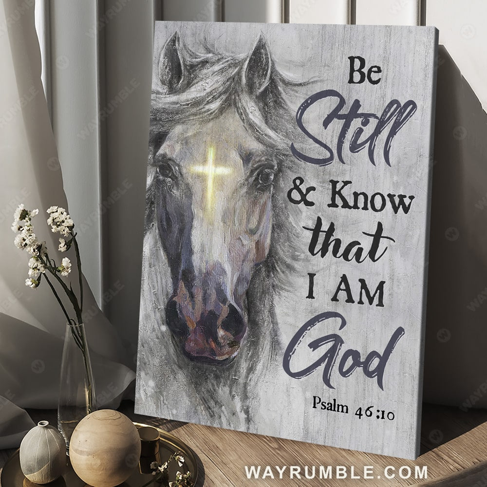 Watercolor horse, Jesus painting, Beautiful cross, Be still and know that I am God - Jesus Portrait Canvas Prints, Christian Wall Art