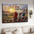 Beach chair, American flag, Today sunrise, God bless America - Jesus Landscape Canvas Prints, Christian Wall Art