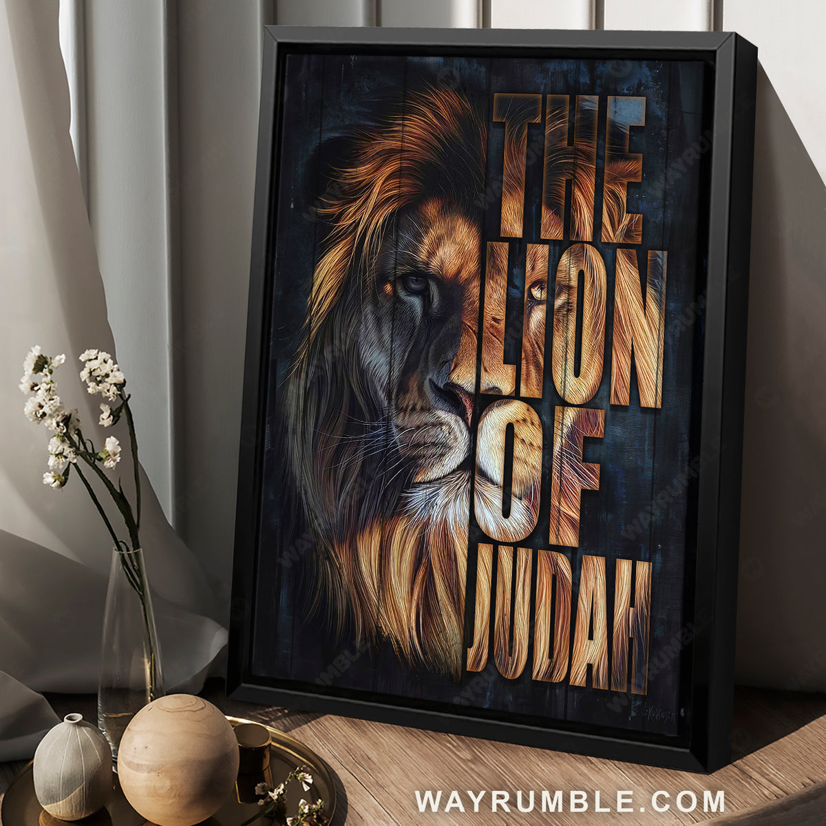 Lion king, Lion head, Lion of Judah - Jesus Portrait Canvas Prints, Christian Wall Art