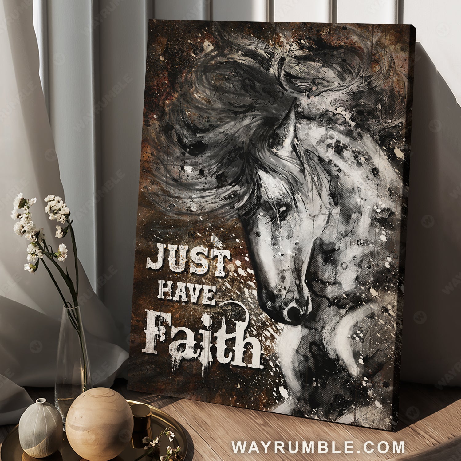 Magic horse, Stunning painting, Just have faith - Jesus Portrait Canvas Prints, Christian Wall Art