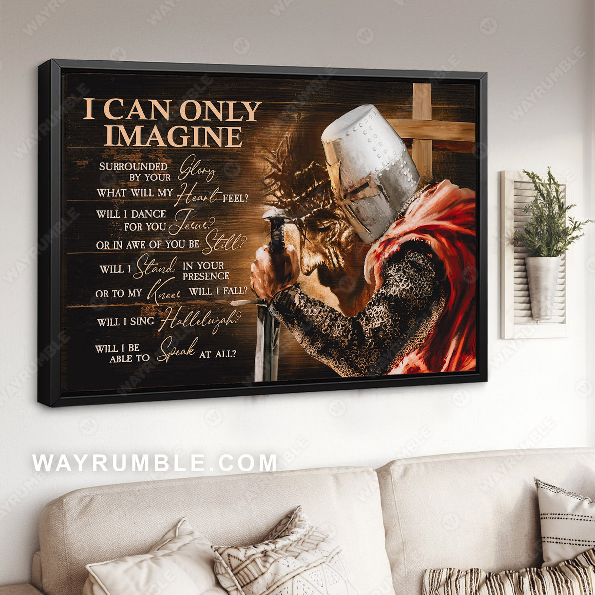 Knight painting, Warrior of God, The rugged cross, I can only imagine - Jesus Landscape Canvas Prints, Wall Art