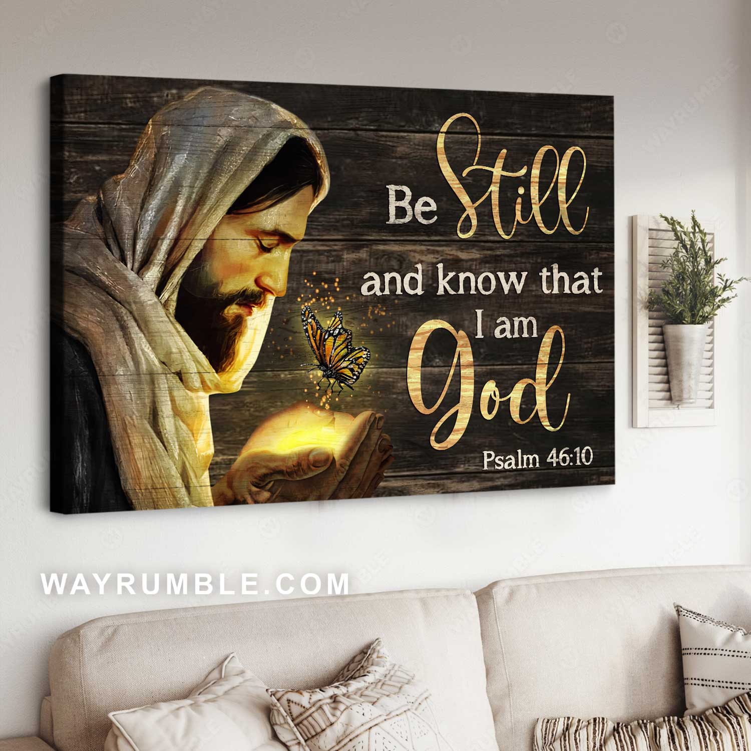 The life of Jesus, Magic butterfly, Jesus drawing, Be still and know that I am God - Jesus Landscape Canvas Prints, Christian Wall Art