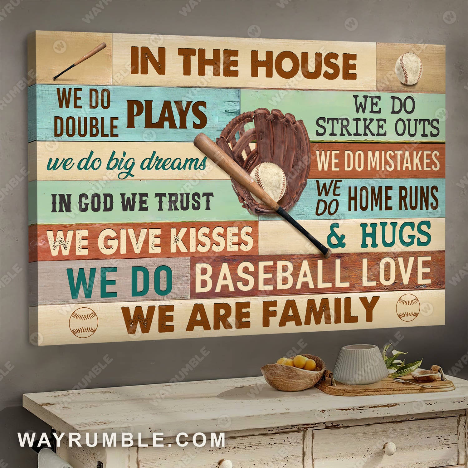 Baseball painting, Sport drawing, We are family - Jesus Landscape Canvas Prints, Wall Art