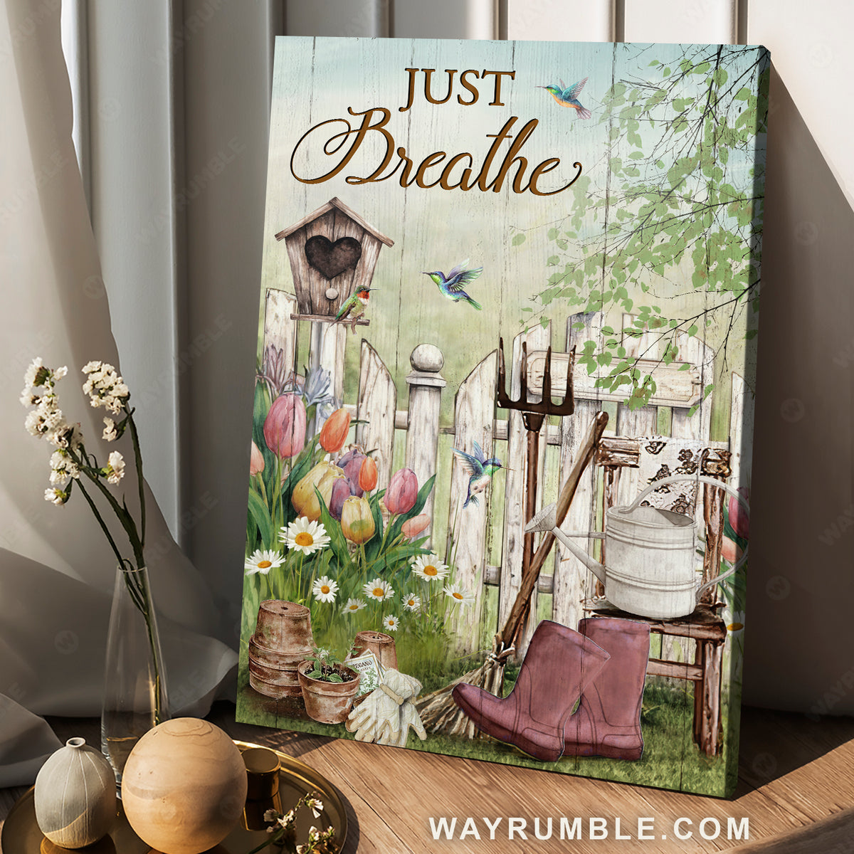 Gardening stuff, Tulip garden, Blue hummingbird, Just breathe - Jesus Portrait Canvas Prints, Christian Wall Art