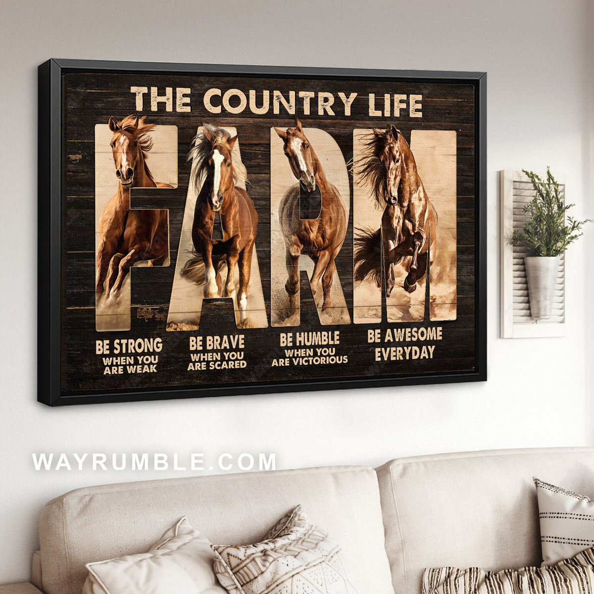 Running horse, Amazing painting, The country life farm - Jesus Landscape Canvas Prints, Christian Wall Art