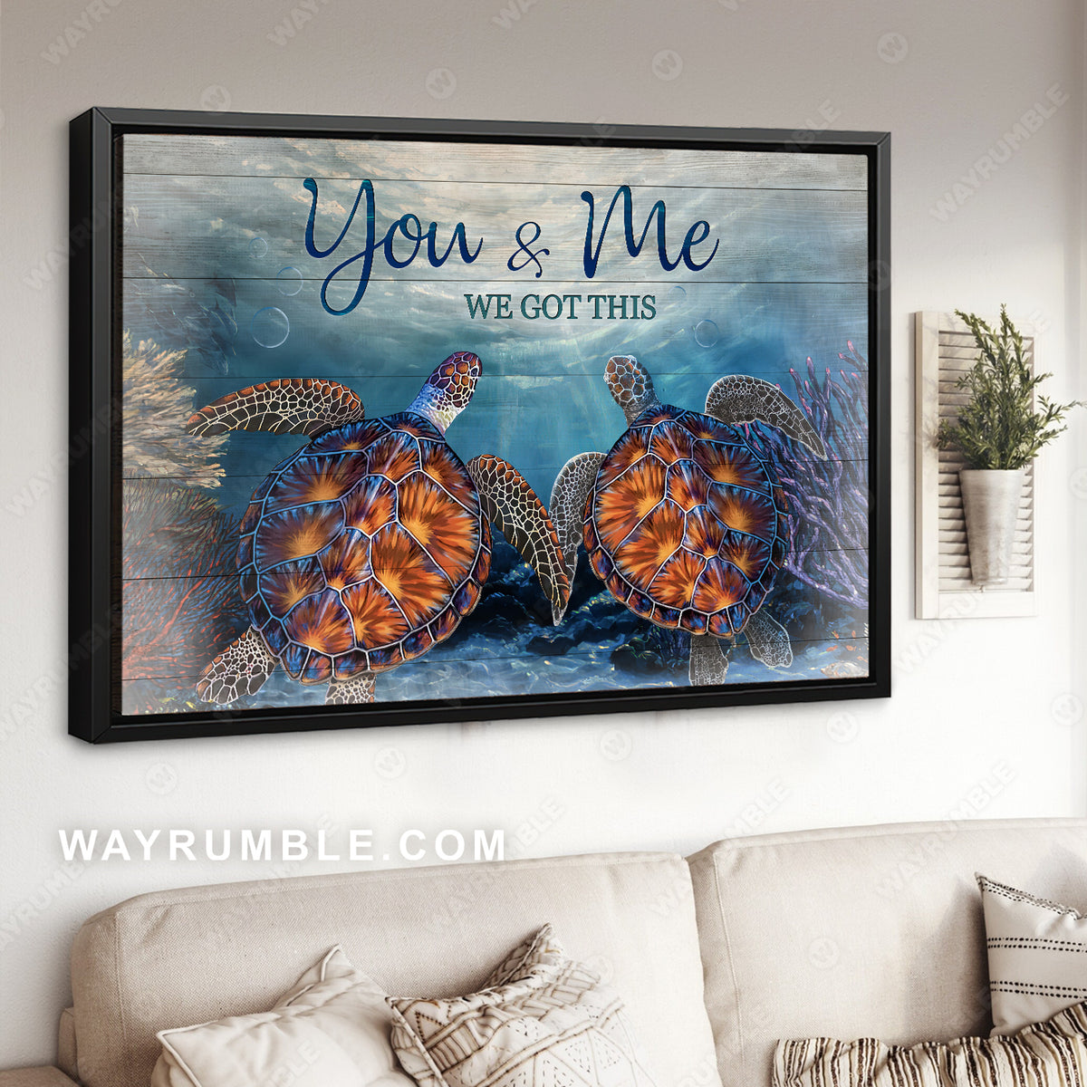 Stunning sea turtle, Deep ocean, You and me, We got this - Jesus Landscape Canvas Prints, Home Decor Wall Art