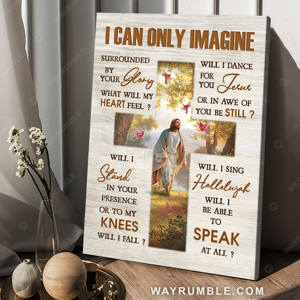 Jesus painting, Walking with Jesus, Forest landscape, I can only imagine - Jesus Portrait Canvas Prints, Christian Wall Art