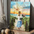 Jesus hand, Beautiful girl painting, Sunset on the beach - Jesus Portrait Canvas Prints, Christian Wall Art 
