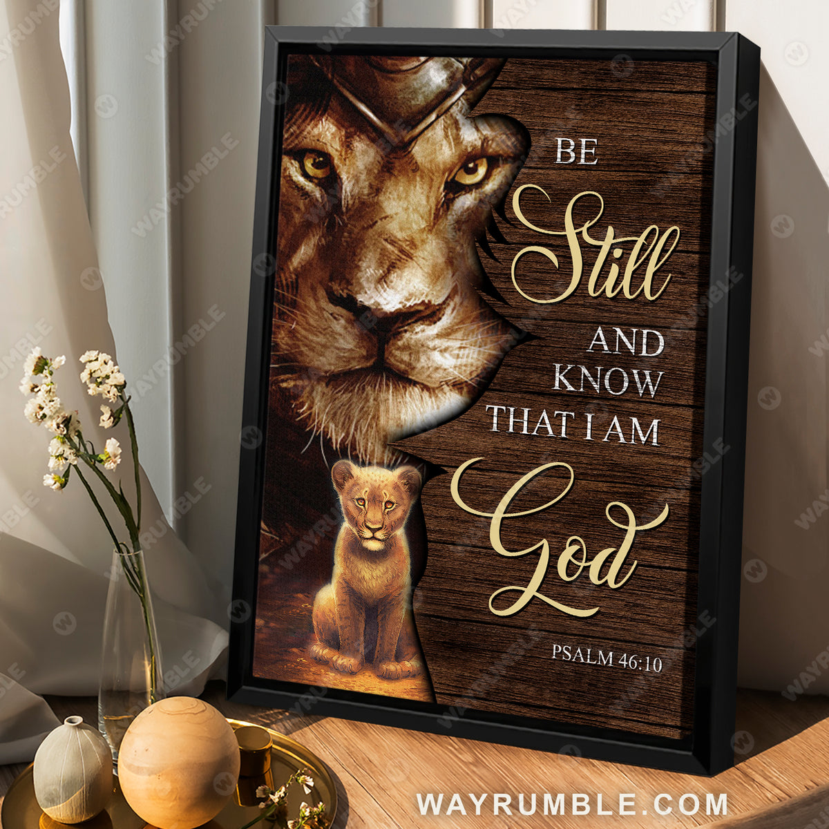 Lion of Judah, Lion drawing, Amazing lion and the cub, Be still and know that I am God - Jesus Portrait Canvas Prints, Christian Wall Art