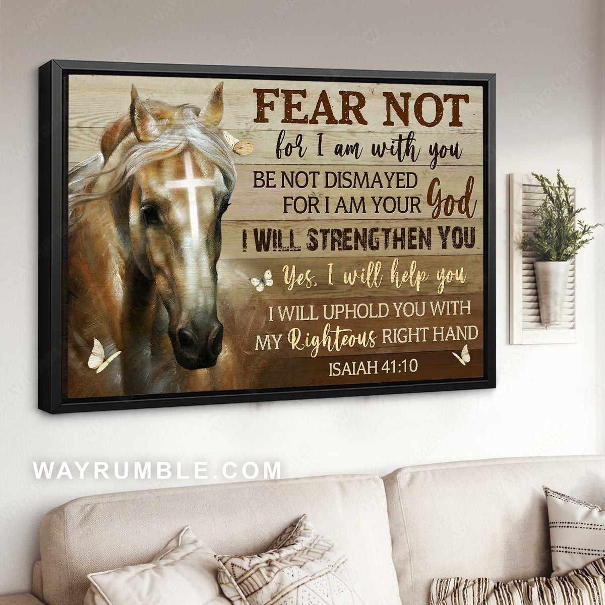 Gift for horse lover, Light cross, Fear not for I am with you - Jesus Landscape Canvas Prints, Home Decor Wall Art
