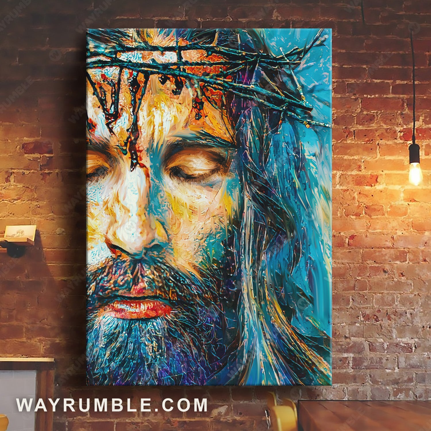 Jesus painting, Jesus face, Crown of thorn - Jesus Portrait Canvas Prints, Cristian Wall Art