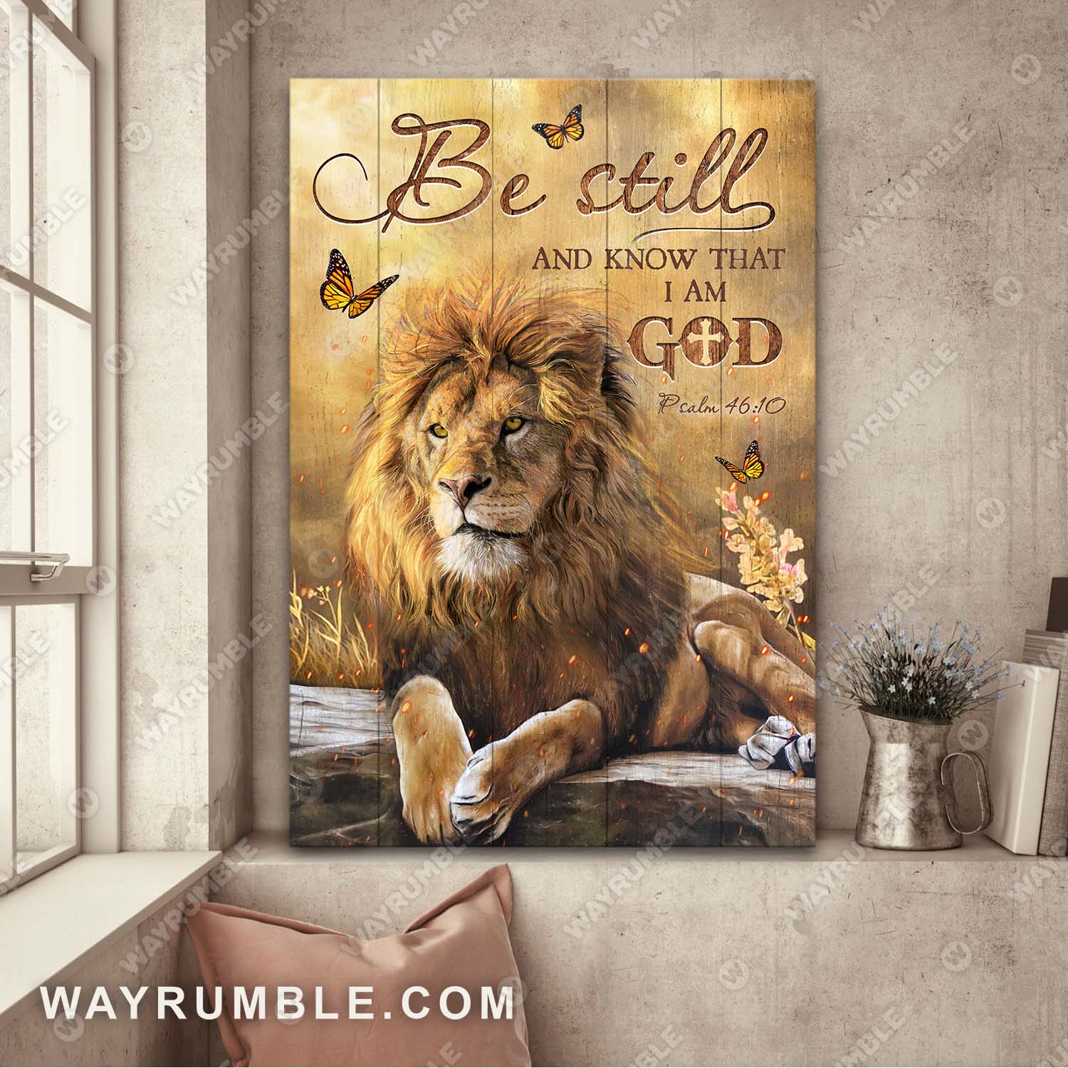 Lion of Judah, The amazing lion, Be still and know that I am God - Jesus Portrait Canvas Prints, Wall Art