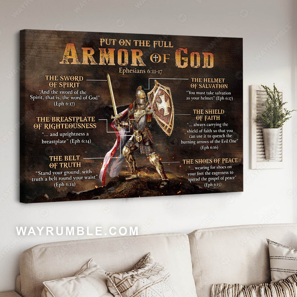 Warrior of God, Put on the full Armor of God - Jesus Landscape Canvas Prints, Christian Wall Art