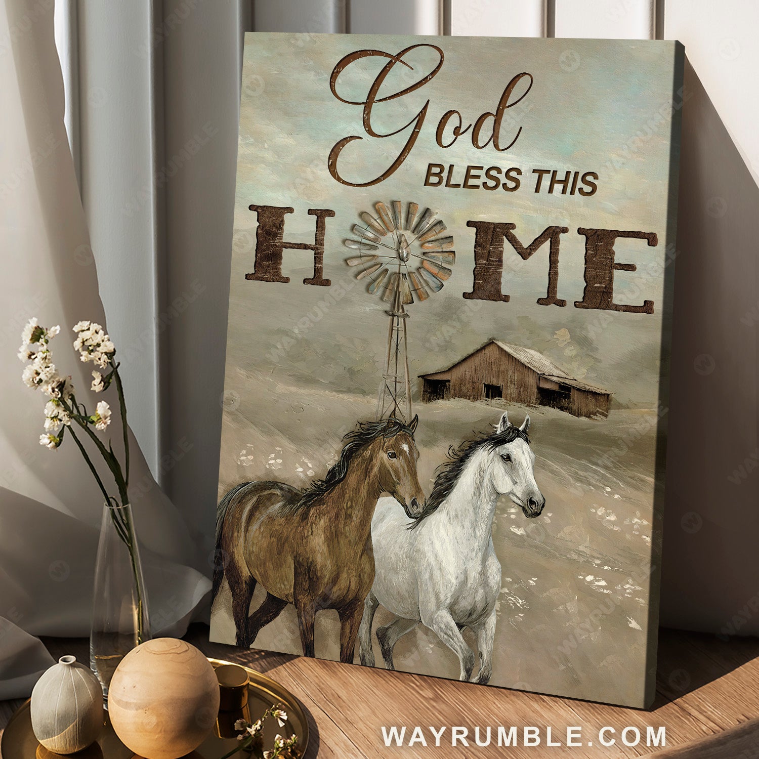 Dark cloud, Quarter horses, Old farm, Windmill painting, God bless this home - Jesus Portrait Canvas Prints, Christian Wall Art