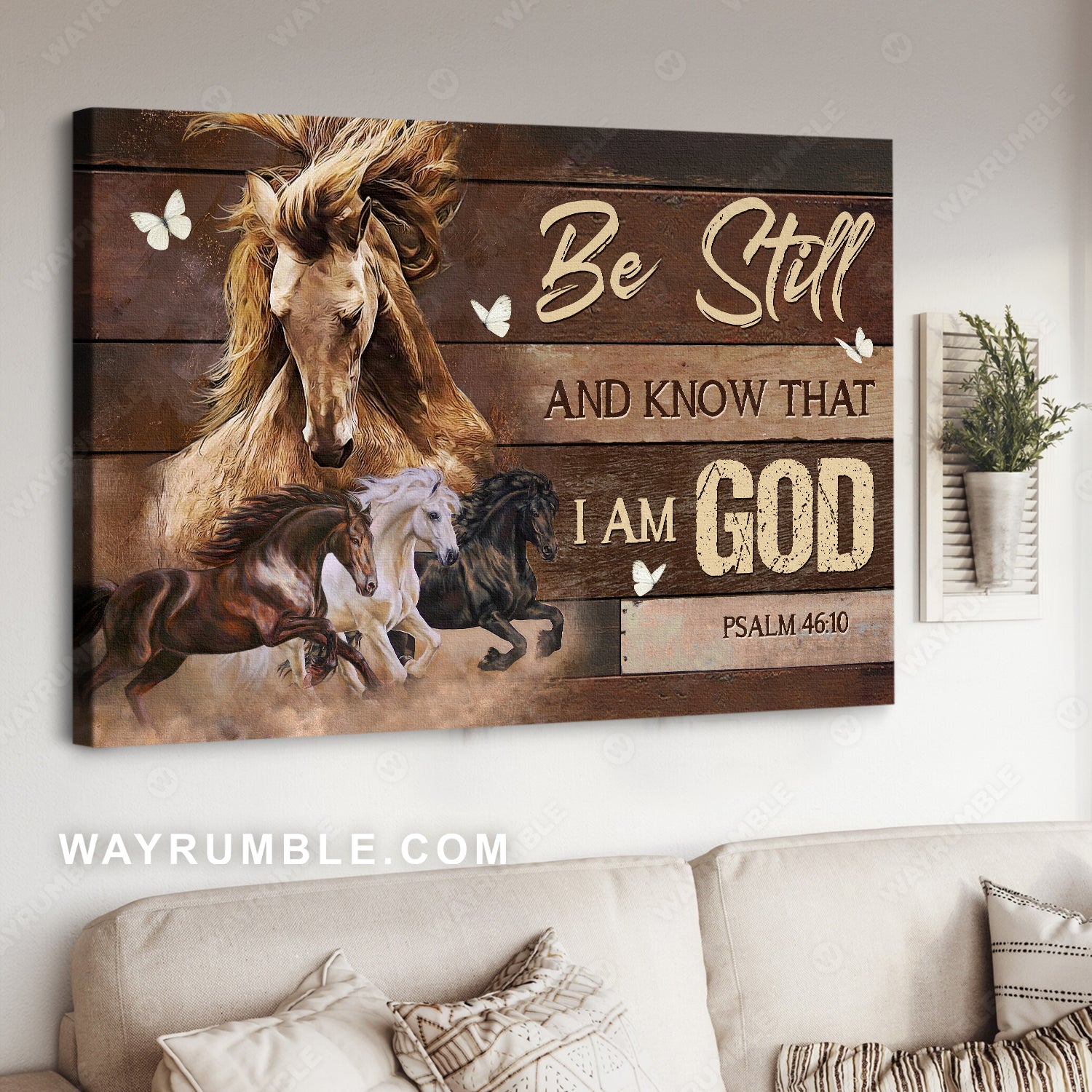 Little horse, Quarter horse, Stunning artwork, Be still and know that I am God - Jesus Landscape Canvas Prints, Home Decor Wall Art