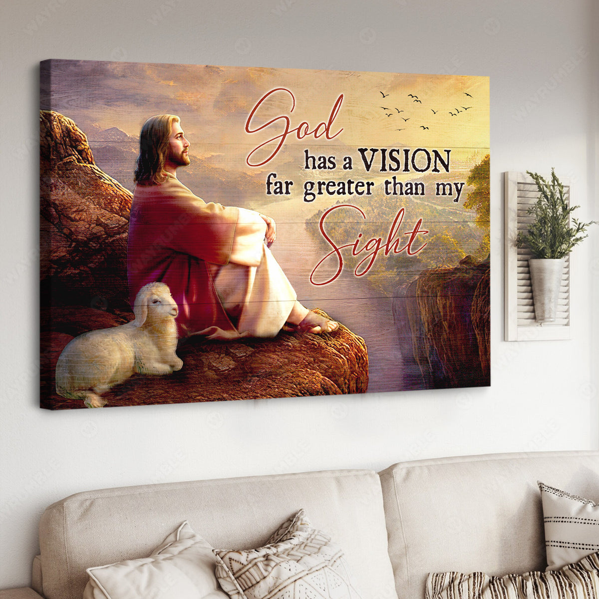 The life of Jesus, Lamb of God, God has a vision far greater than my sight - Jesus Landscape Canvas Prints, Christian Wall Art