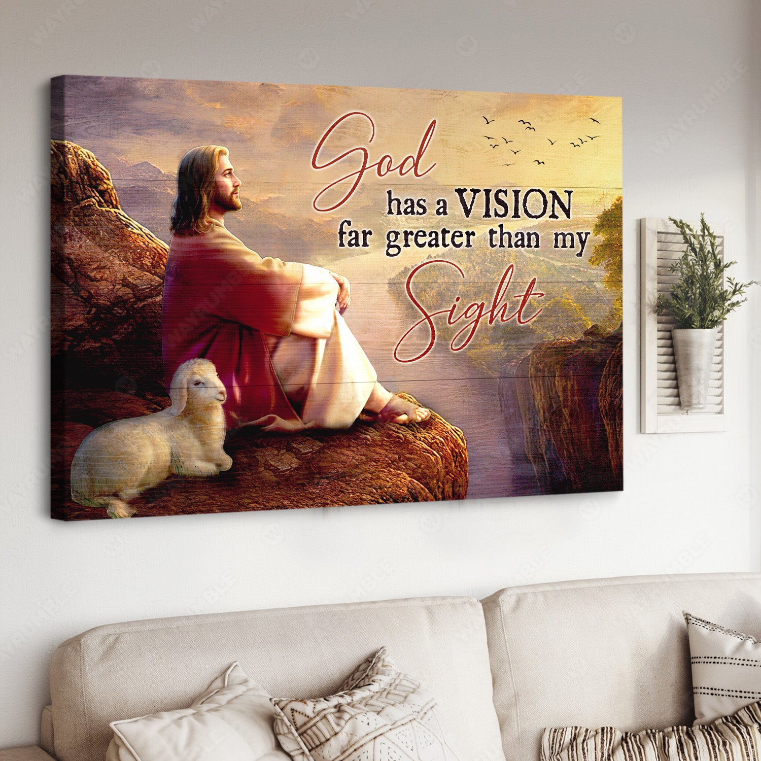 The life of Jesus, Lamb of God, God has a vision far greater than my sight - Jesus Landscape Canvas Prints, Christian Wall Art