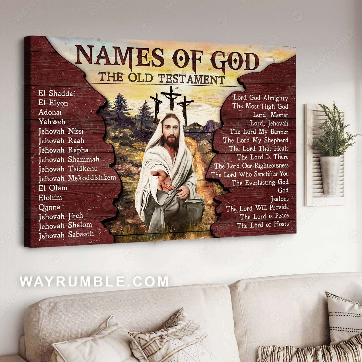 Names of God, Jesus painting, The old testament - Jesus Landscape Canvas Prints, Wall Art