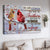 Big cardinal, Cranberry drawing, He will cover you with his feathers - Jesus Landscape Canvas Prints, Home Decor Wall Art