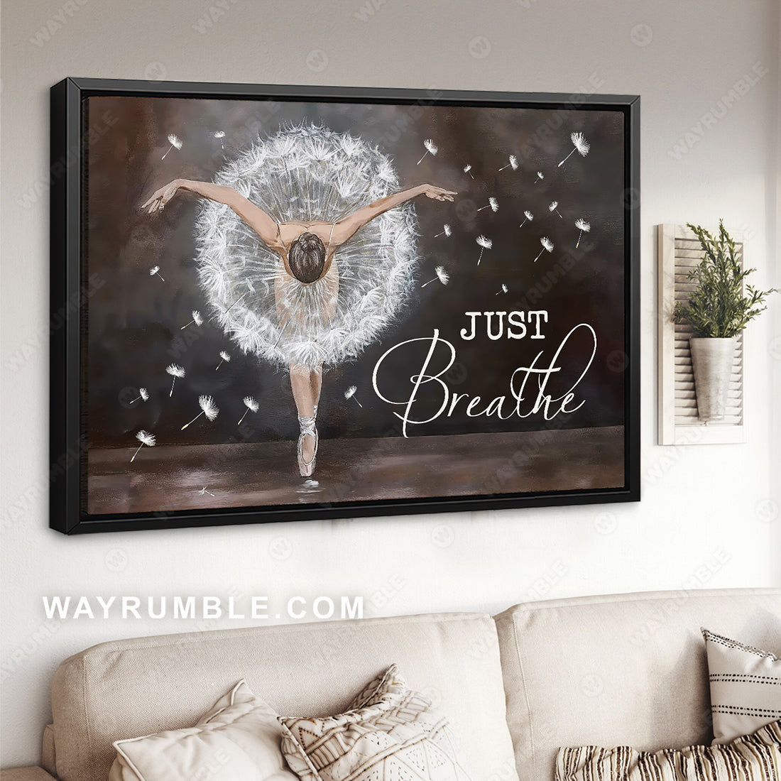 Pretty ballet dancer, White dandelion, Just breathe - Jesus Landscape Canvas Prints, Christian Wall Art