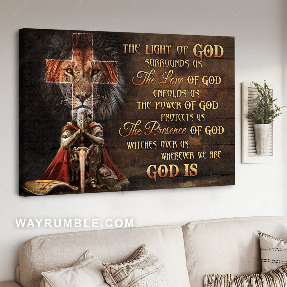 Watercolor lion, Warrior drawing, Cross, The light of God - Jesus Landscape Canvas Prints, Christian Wall Art