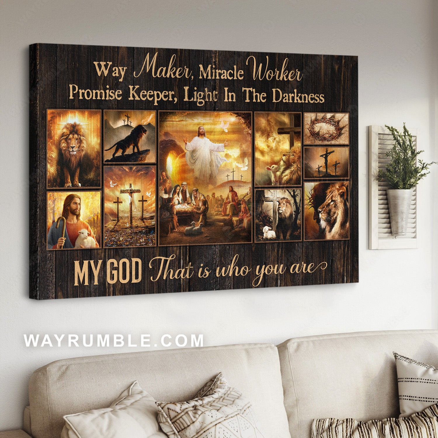 The passion of Jesus, Jesus calls, Way maker, Miracle worker - Jesus Landscape Canvas Prints, Home Decor Wall Art