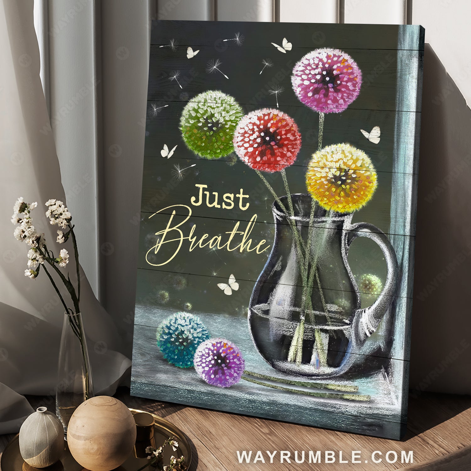 Dandelion artwork, Colorful painting, White butterfly, Just breathe - Jesus Portrait Canvas Prints, Home Decor Wall Art