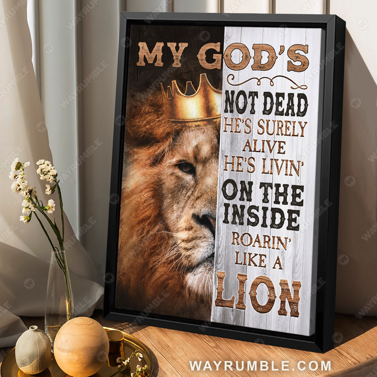 Lion of Judah, The king of all kings, My God is not dead - Jesus Portrait Canvas Prints, Christian Wall Art