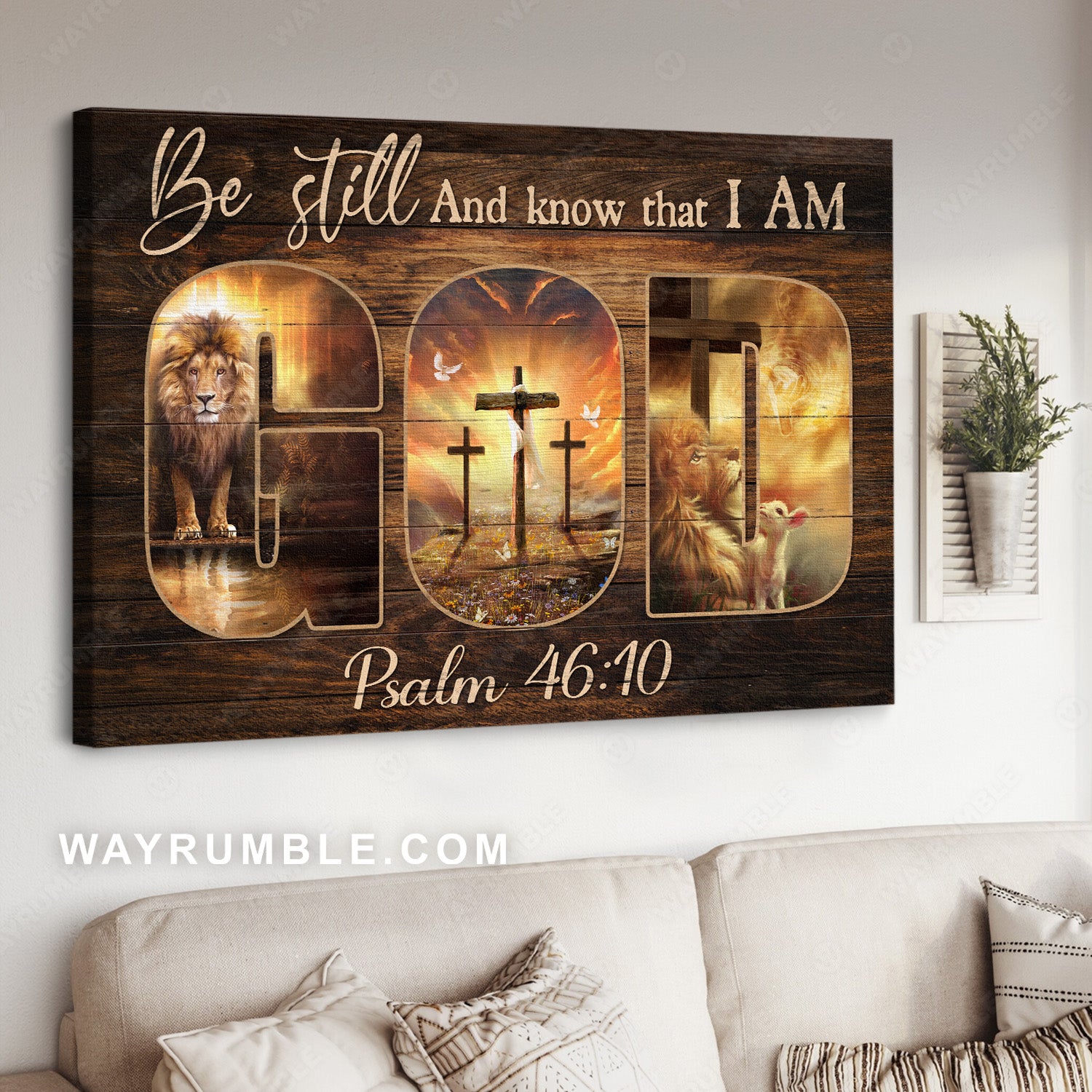 Lion of Judah, The amazing spirit, Be still and know that I am God - Jesus Landscape Canvas Prints, Wall Art