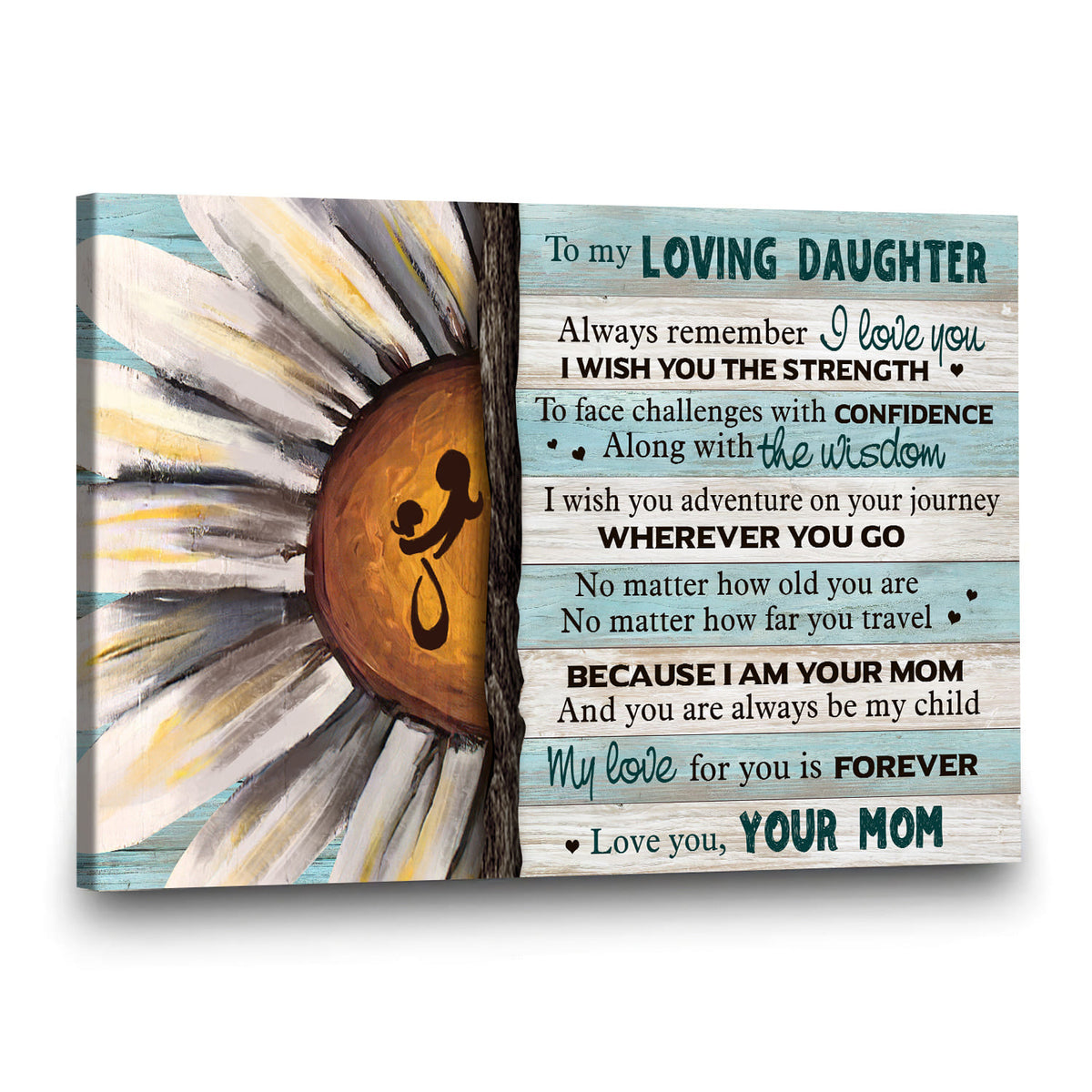 To daughter - Half of daisy - Family Landscape Canvas Prints, Wall Art