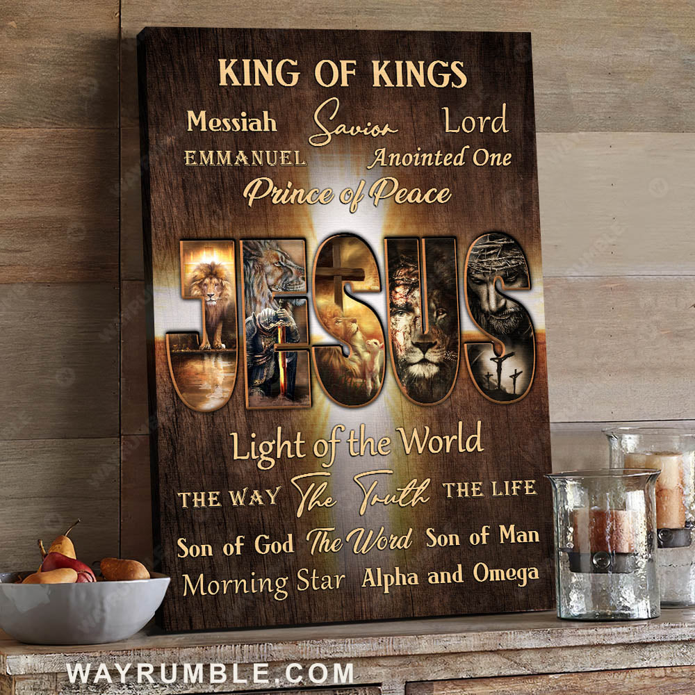 Names of Jesus, Jesus painting, Warrior of God - Jesus Portrait Canvas Prints, Christian Wall Art