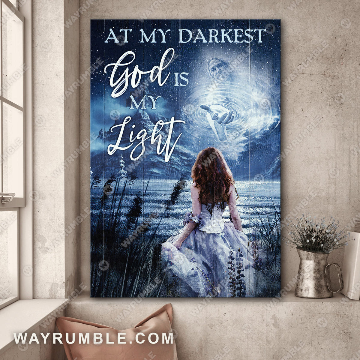 Beautiful nigh sky, Beautiful girl, Come to Jesus, God is my life - Jesus Portrait Canvas Prints, Wall Art