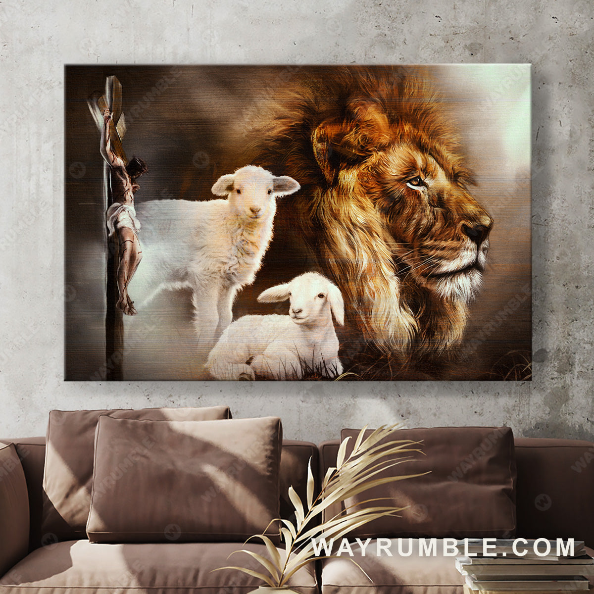 Lambs of God, Lion of Judah, The sacrifice of Jesus Christ - Jesus Landscape Canvas Prints, Christian Wall Art