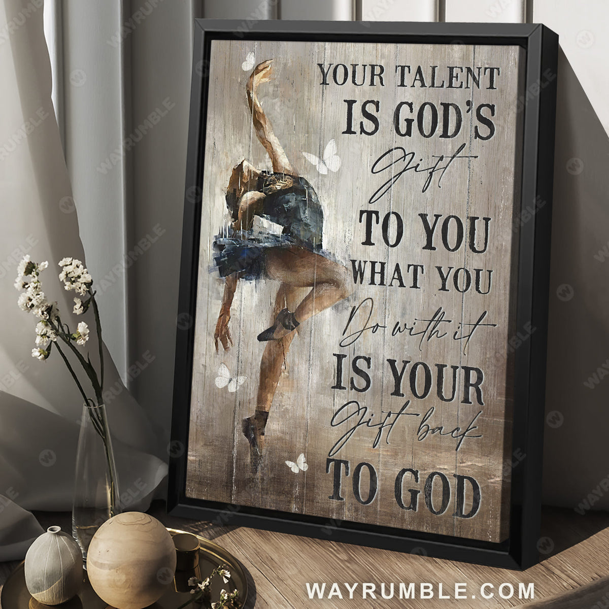 Ballet painting, White butterfly, Beautiful night, Your talent is God&#39;s gift to you - Jesus Portrait Canvas Prints, Christian Wall Art