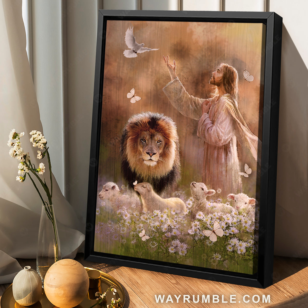 Lion of Judah, Jesus calls, Daisy field, Lovely lamb drawing - Jesus Portrait Canvas Prints, Home Decor Wall Art