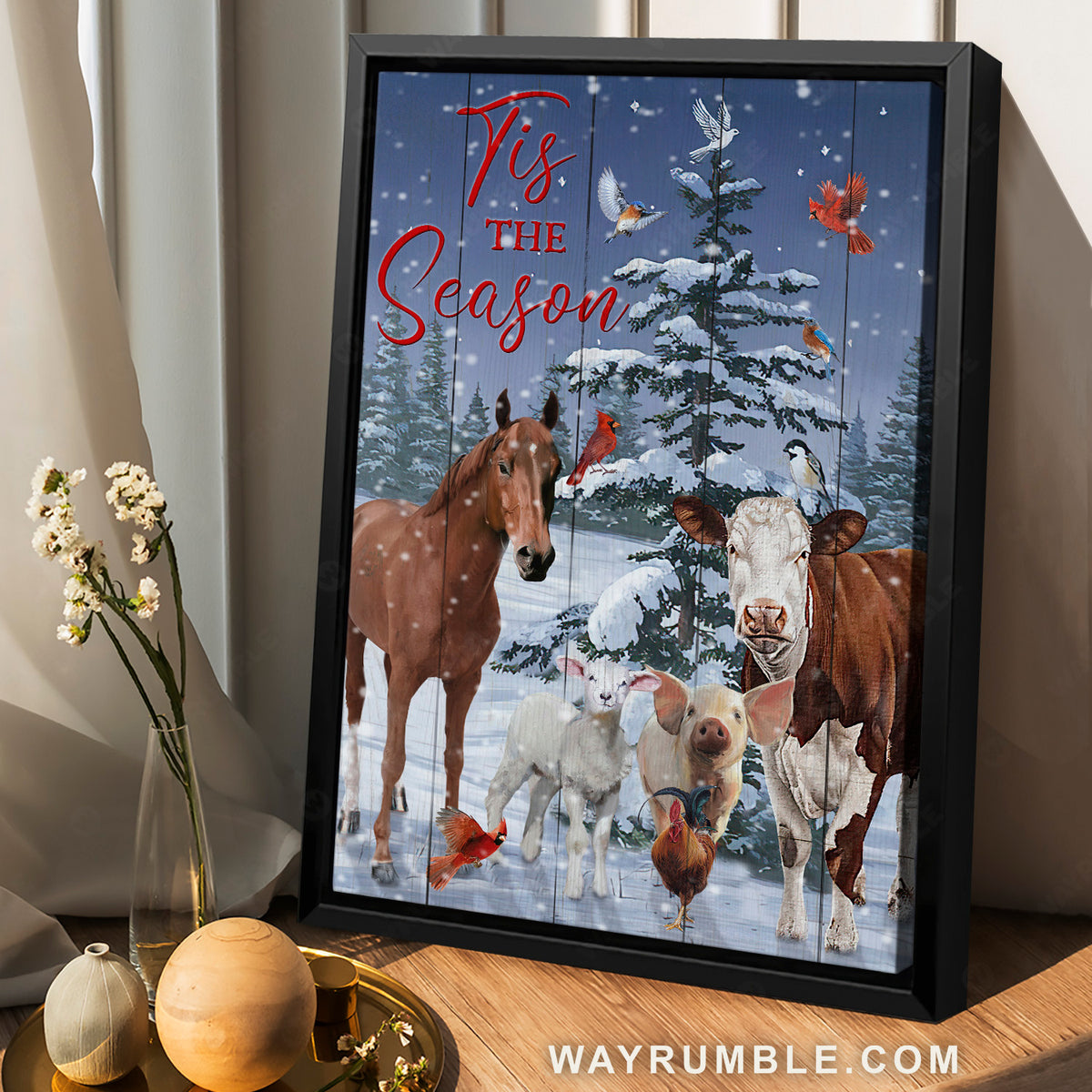 Animal of God, Winter forest, Christmas is coming, Tis the season - Jesus Portrait Canvas Prints, Home Decor Wall Art