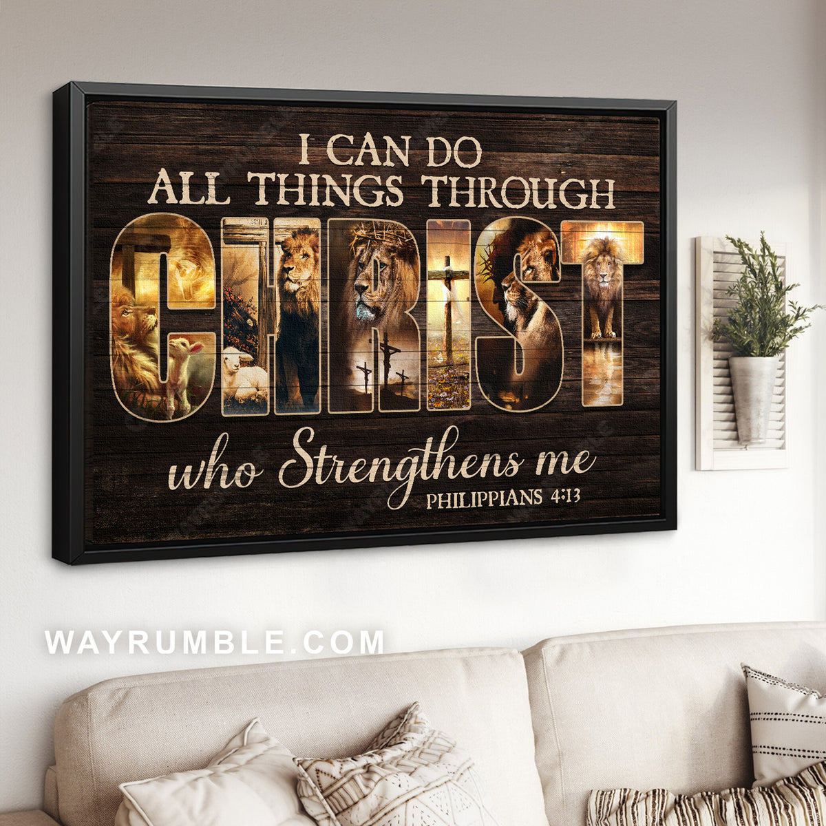 Lion drawing, Lion of Judah, Magic artwork, I can do all things - Jesus Landscape Canvas Prints, Home Decor Wall Art