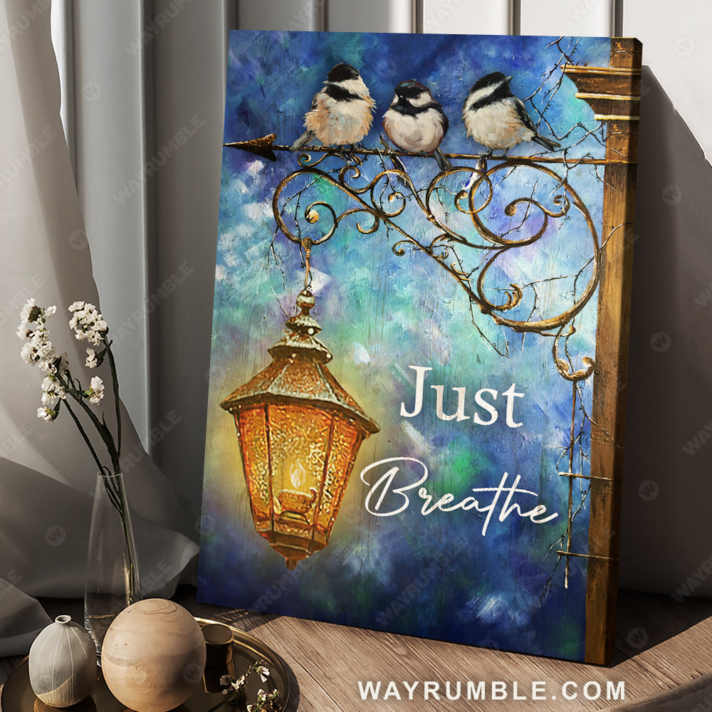 Cute sparrow painting, Blue night, Lantern drawing, Just breathe - Jesus Portrait Canvas Prints, Christian Wall Art