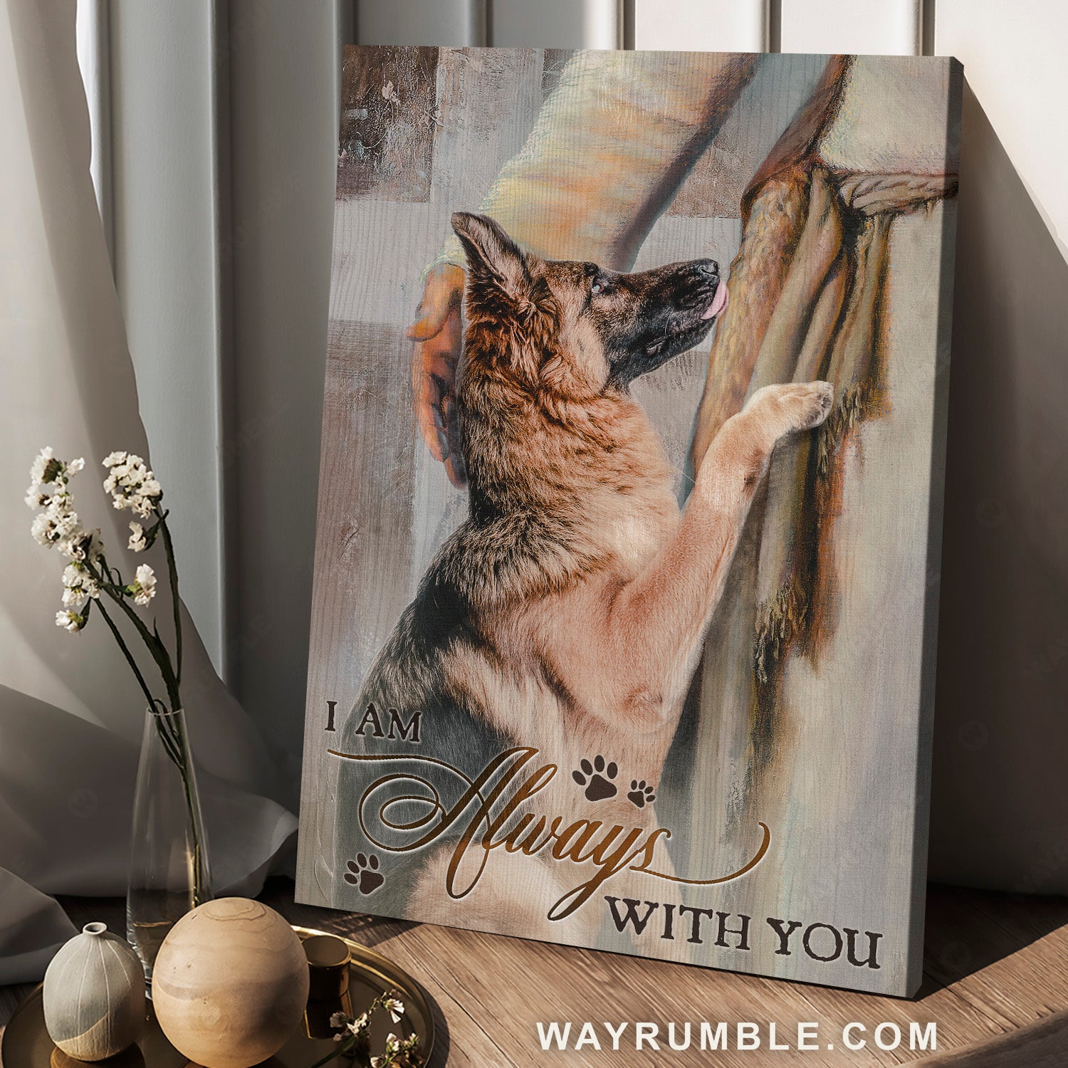 Jesus hand, Dog painting, In the hand of God, I am always with you - Jesus Portrait Canvas Prints, Christian Wall Art