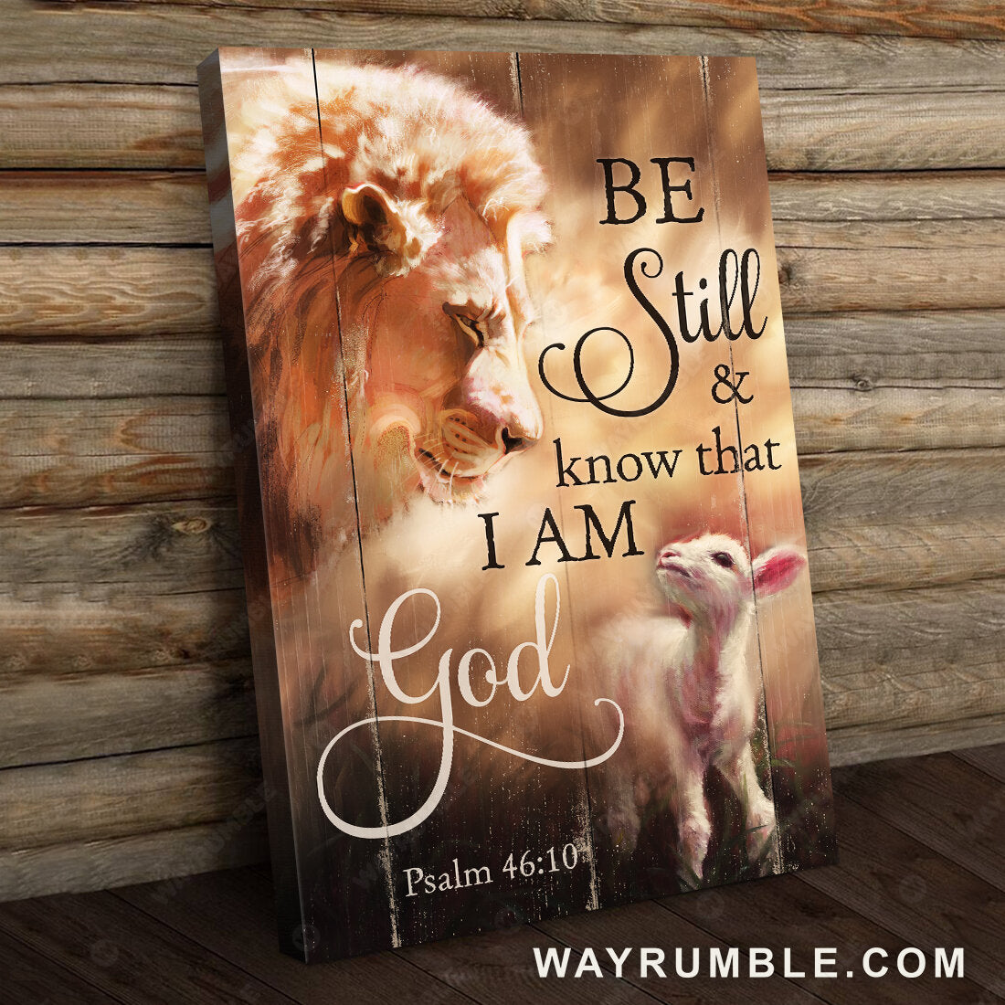 Watercolor lion, Jesus painting, Lamb of Jesus, Be still and know that I am God - Jesus Portrait Canvas Prints, Christian Wall Art