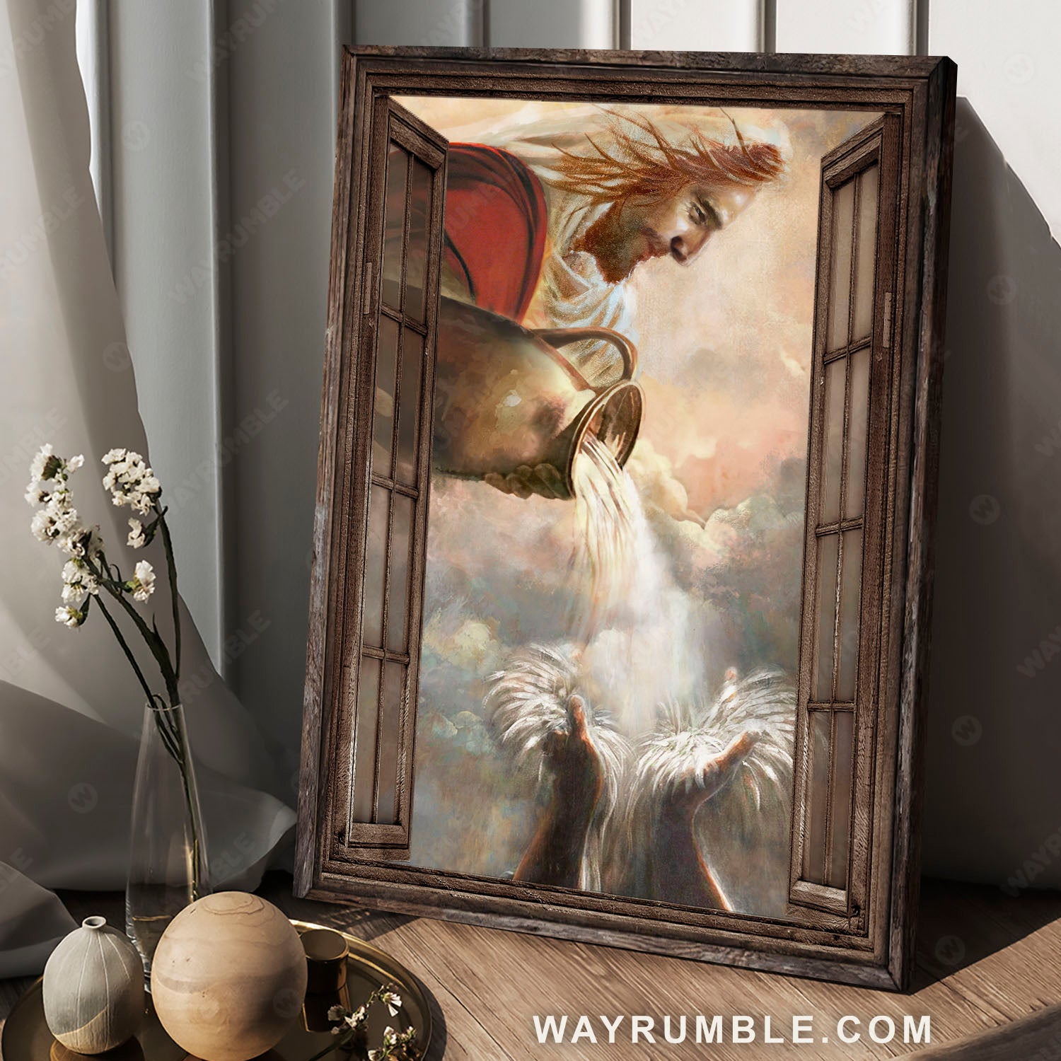 Jesus turns water into wine, Catching water, The life of Jesus - Jesus Portrait Canvas Prints, Christian Wall Art