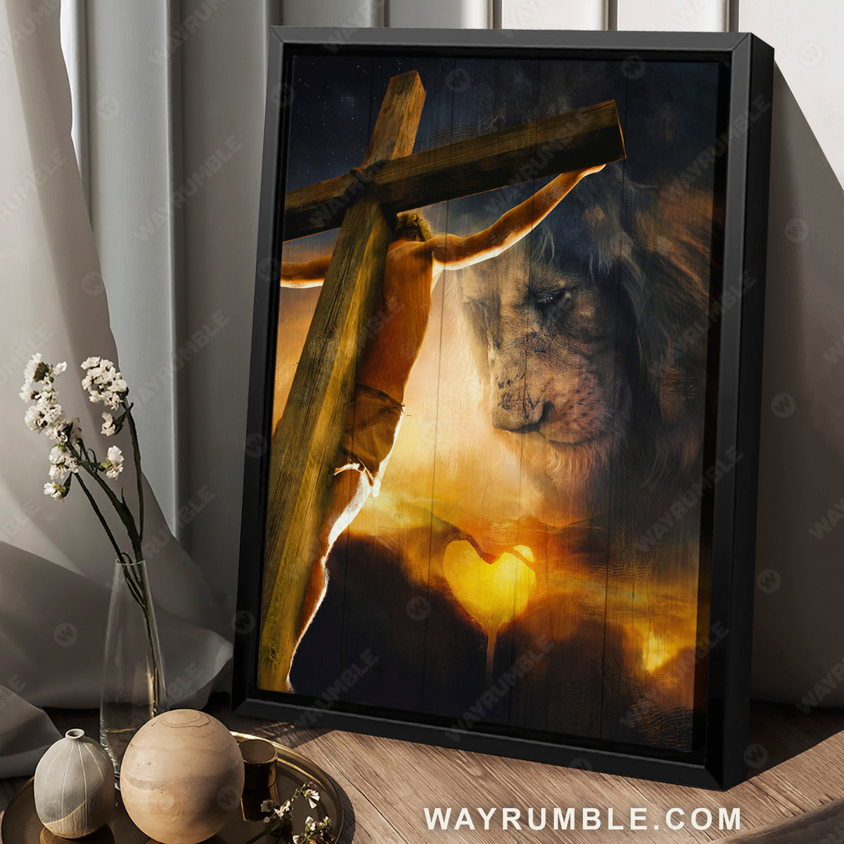 Lion of Judah, The beautiful sky, The sacrifice of Jesus Christ - Jesus Portrait Canvas Prints, Christian Wall Art