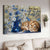 Blue daisy, White daisy, Orange tabby cat, Just have faith - Jesus Landscape Canvas Prints, Christian Wall Art