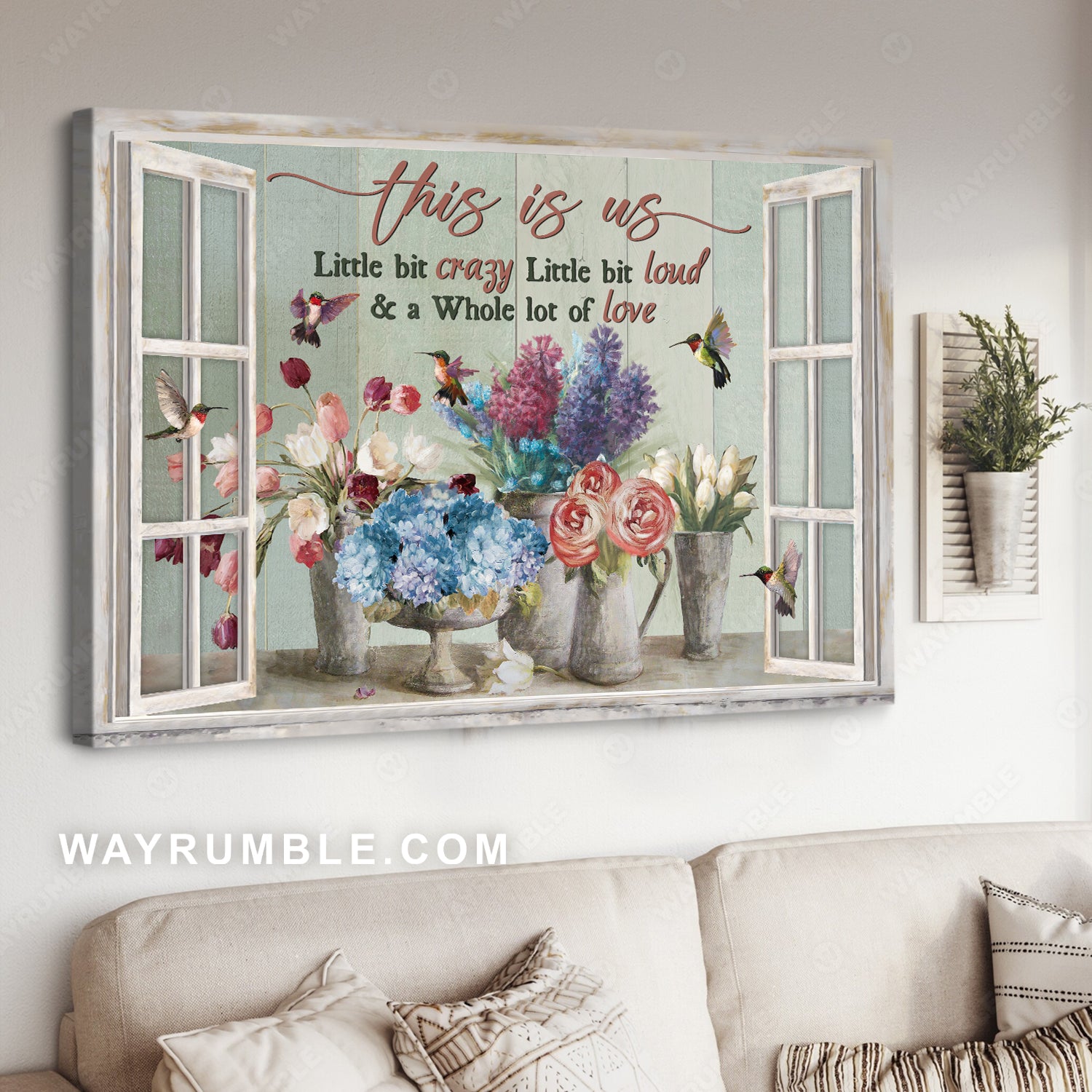 Luxury flower, Colorful hummingbird, Vintage window, This is us - Jesus Landscape Canvas Prints, Christian Wall Art