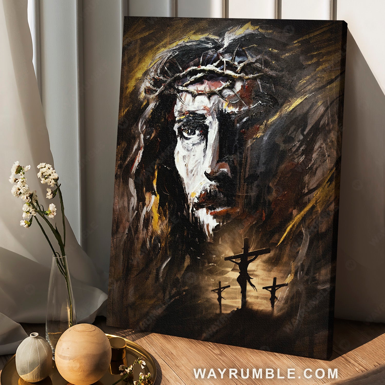 Unique Jesus, Watercolor painting, Jesus on the cross, The life of Jesus - Jesus Portrait Canvas Prints, Home Decor Wall Art