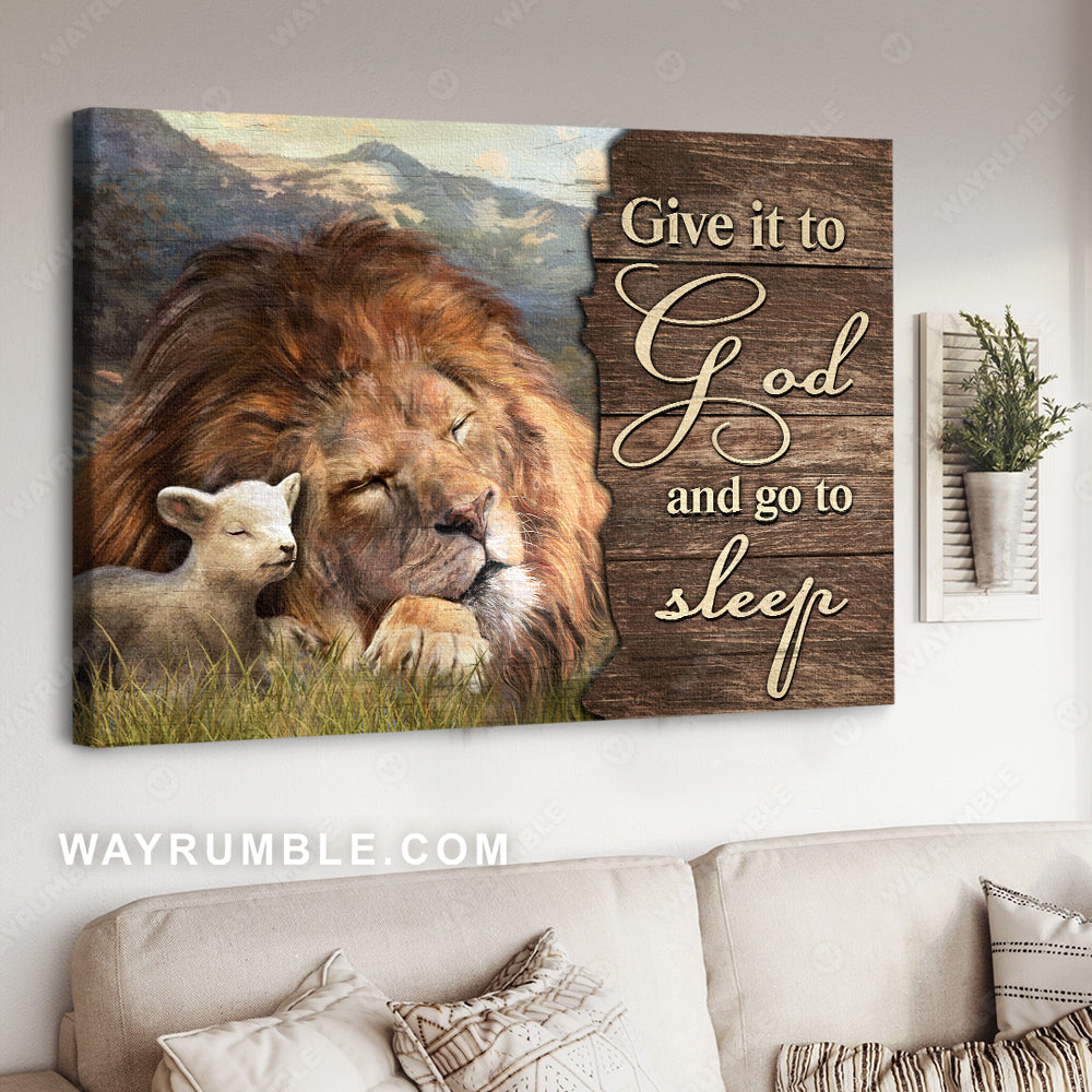 Lion of Judah, Lamb of God, Valley painting, On a peaceful day - Jesus Landscape Canvas Prints, Wall Art
