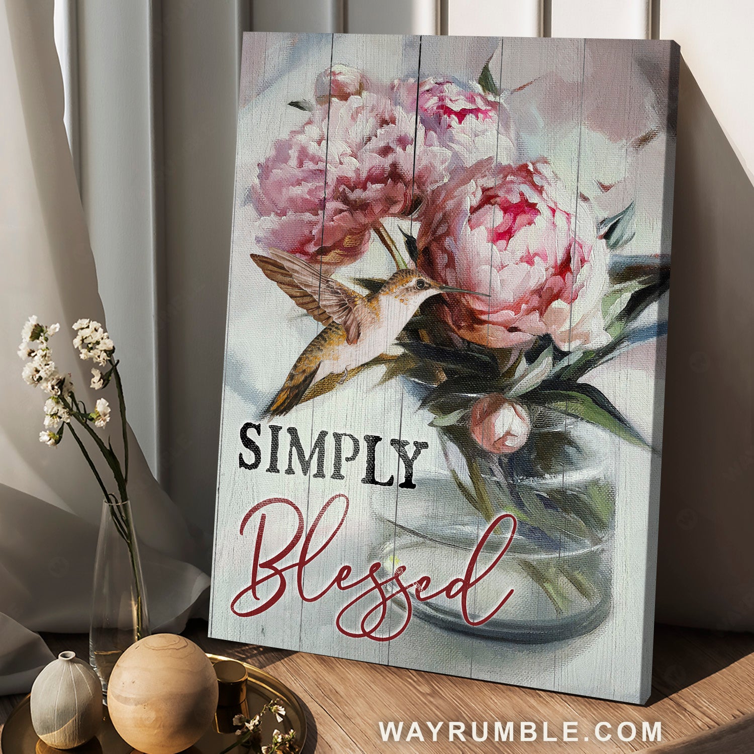 Pink peony flower, Stunning hummingbird, Flower lover, Simply blessed - Jesus Portrait Canvas Prints, Home Decor Wall Art