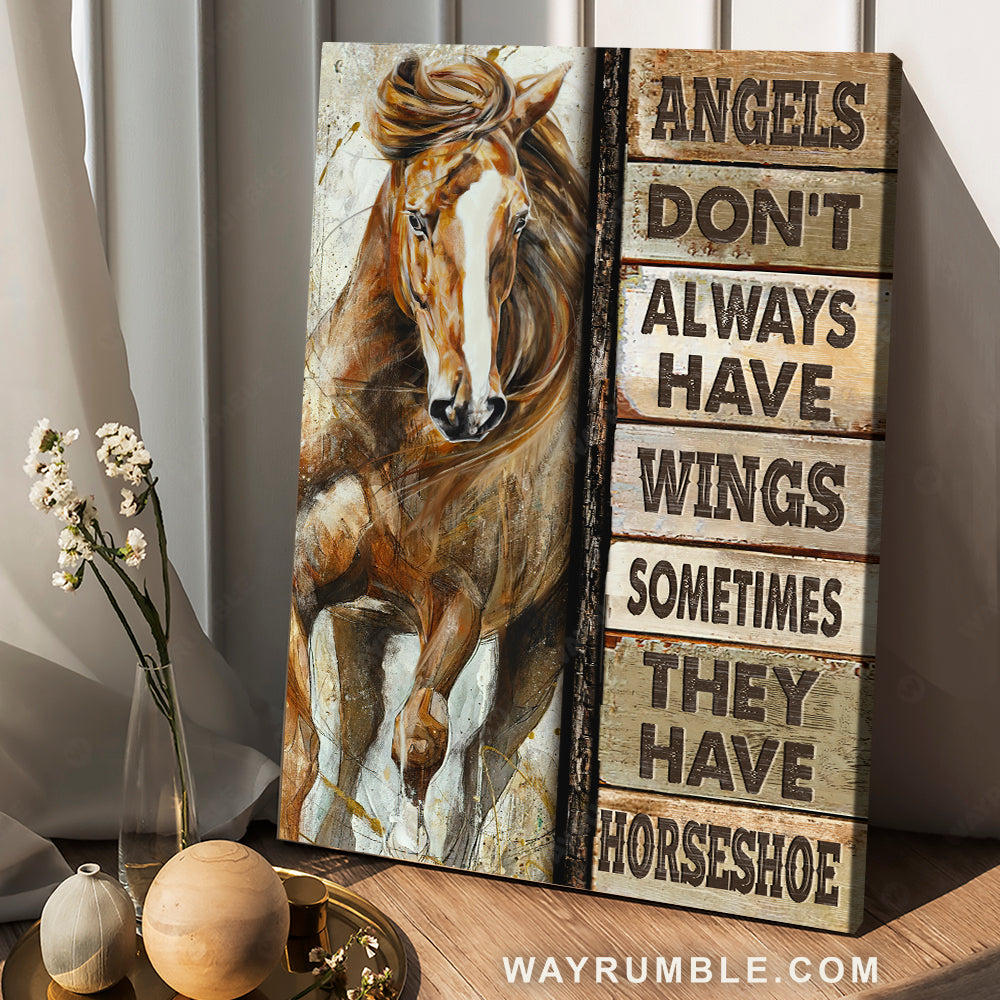 Watercolor horse, Jesus painting, Angels don't always have wings - Jesus Portrait Canvas Prints, Christian Wall Art