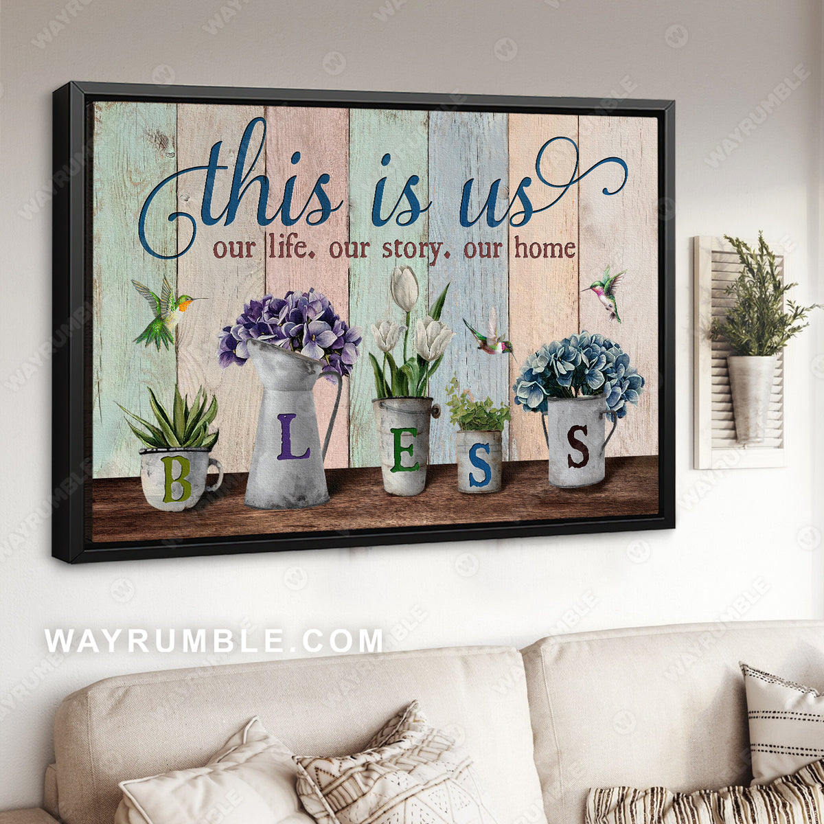 Hydrangea flower, Hummingbird drawing, Tulip painting, This is us - Jesus Landscape Canvas Prints, Christian Wall Art