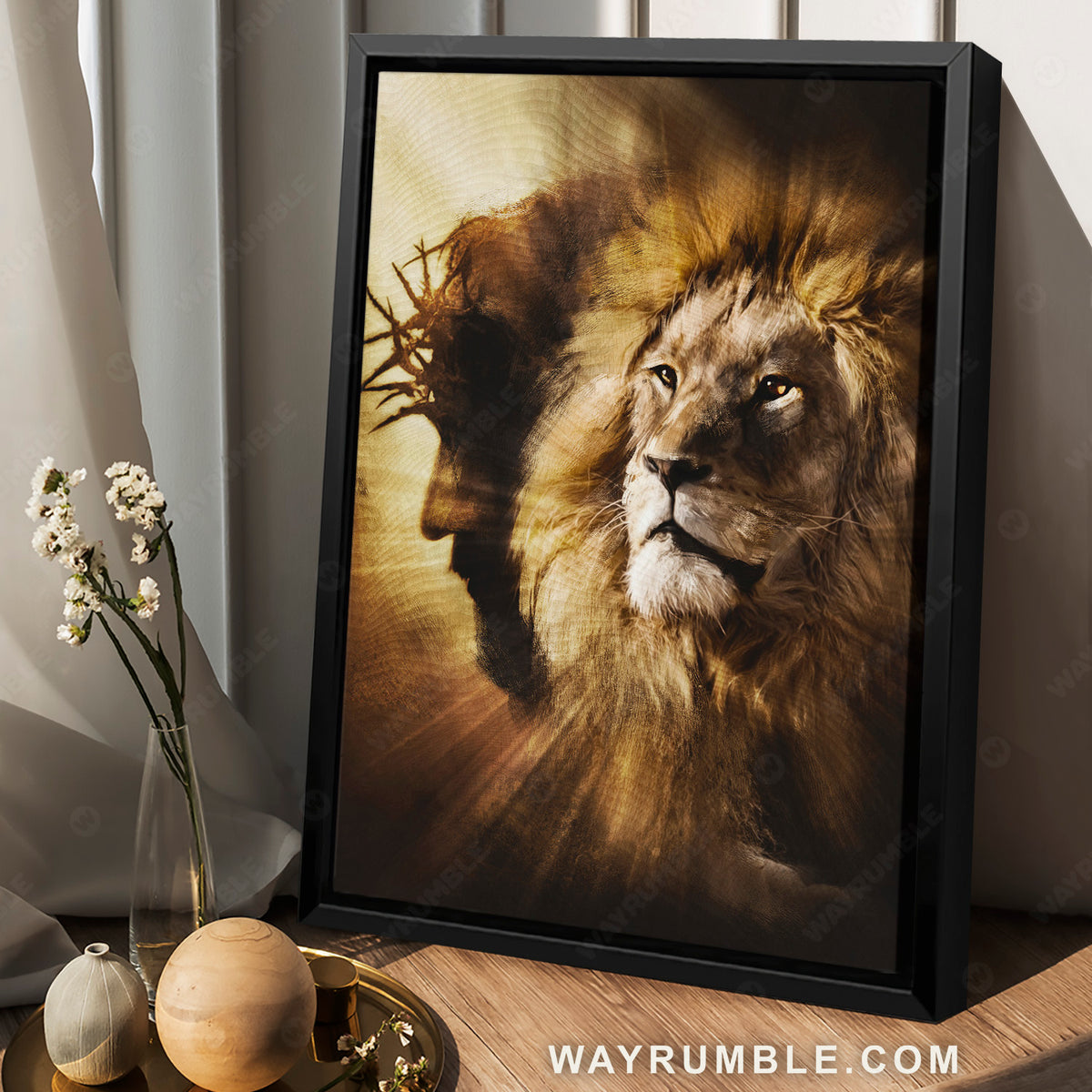 Jesus Christ, The Lion of Judah, The light of heaven, Jesus light of the world - Jesus Portrait Canvas Prints, Christian Wall Art
